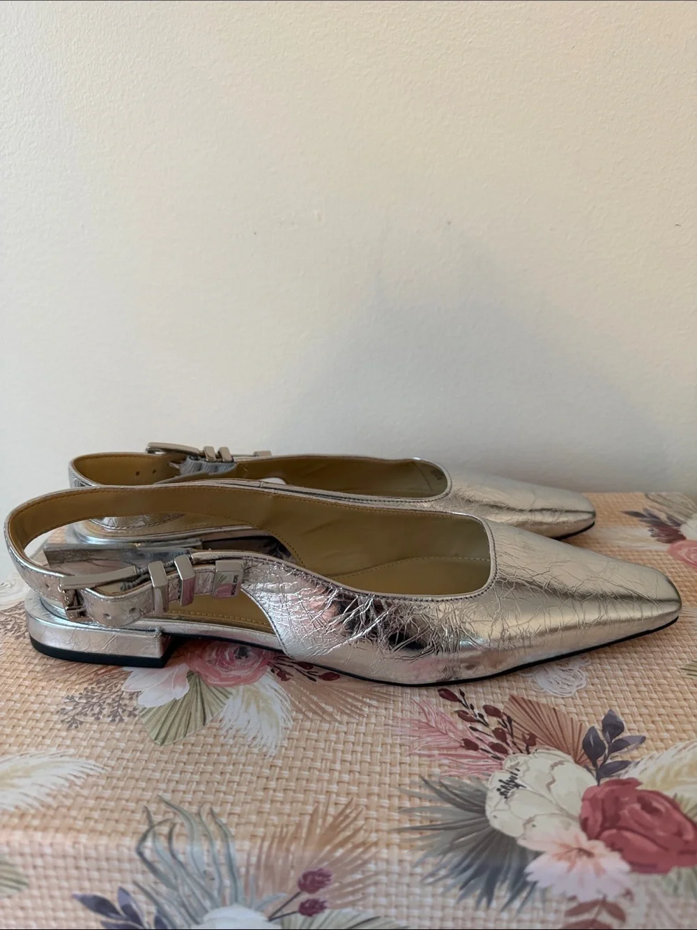 Michael Kors Silver Slingback Flats